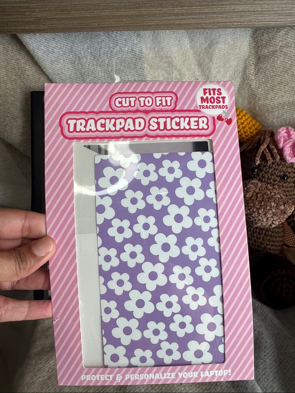 Purple Floral Trackpad Sticker - Cut to Fit